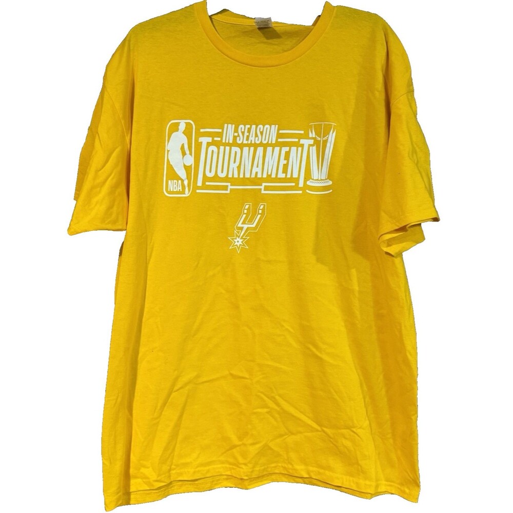 San Antonio Spurs NBA In Season Tournament Shirt Men XL Yellow Fruit of the Loom